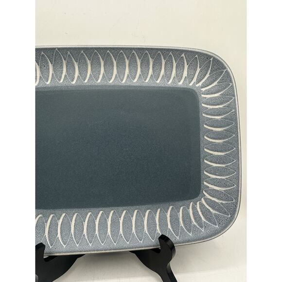 Denby Langley Stone Ware Blue Tray Platter Large Plate Hand England 13.5” VTG - Picture 4 of 8